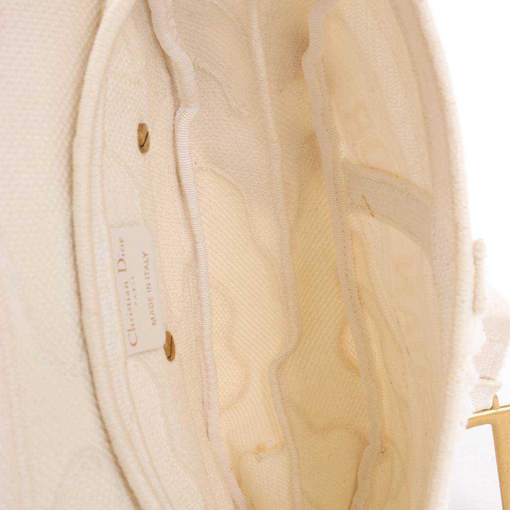 Bolso de hombro grande de lona Dior Book Tote en negro y blanco