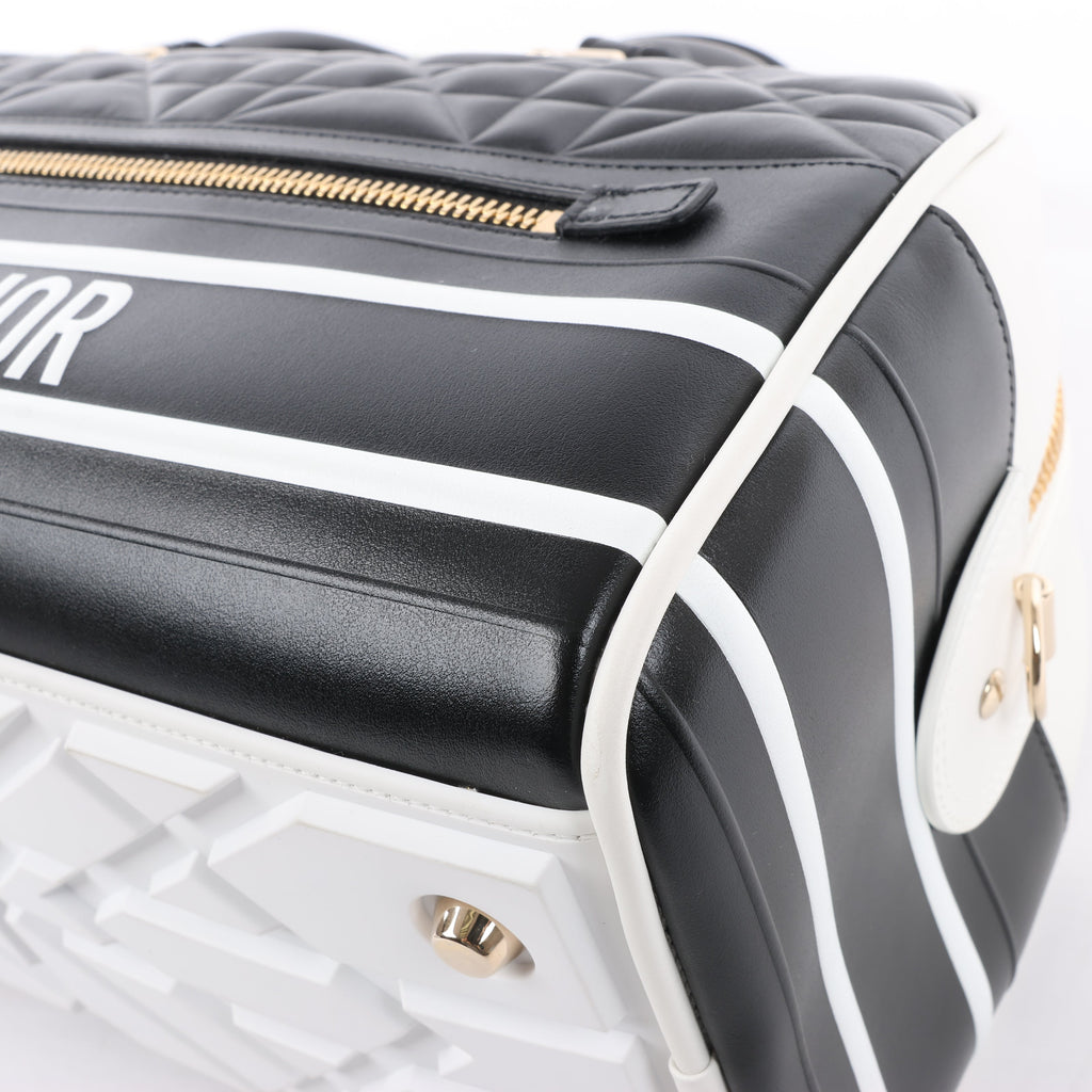 Dior Large Dior Vibe Zip Bowling Bag in Black x White