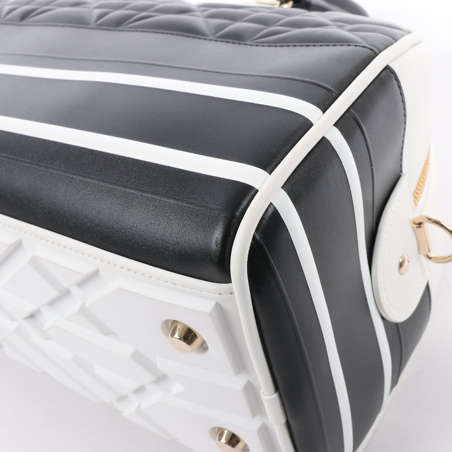 Dior Large Dior Vibe Zip Bowling Bag in Black x White