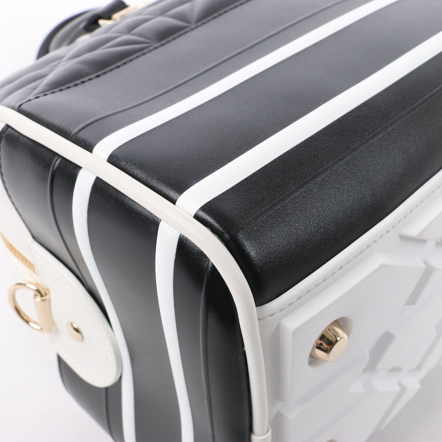 Dior Large Dior Vibe Zip Bowling Bag in Black x White