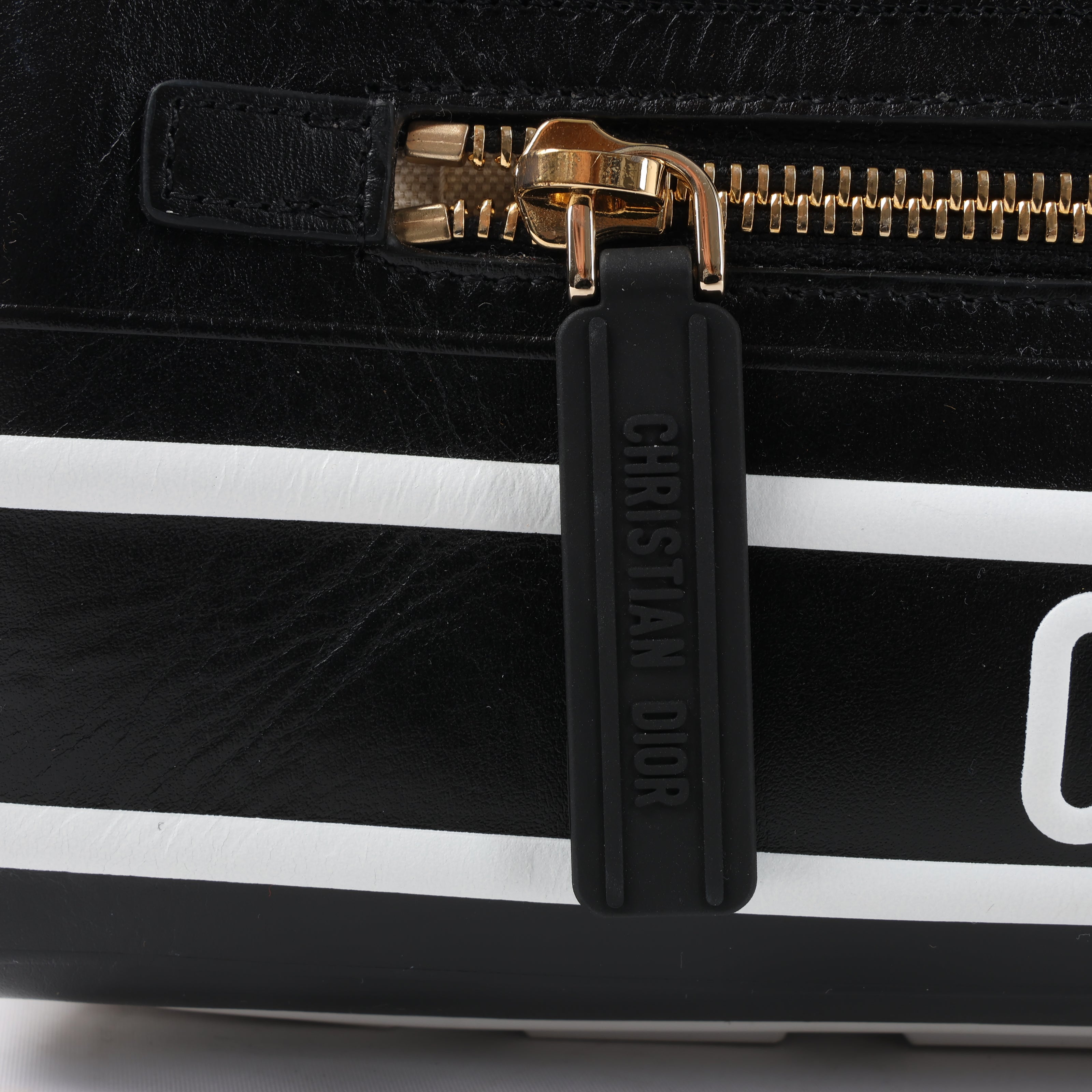 Dior Large Dior Vibe Zip Bowling Bag in Black x White