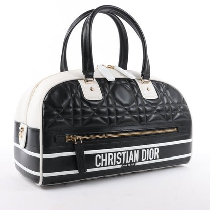 Dior Large Dior Vibe Zip Bowling Bag in Black x White