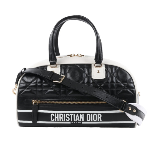 Christian Dior Large Dior Vibe Zip Bowling Bag in Black x White