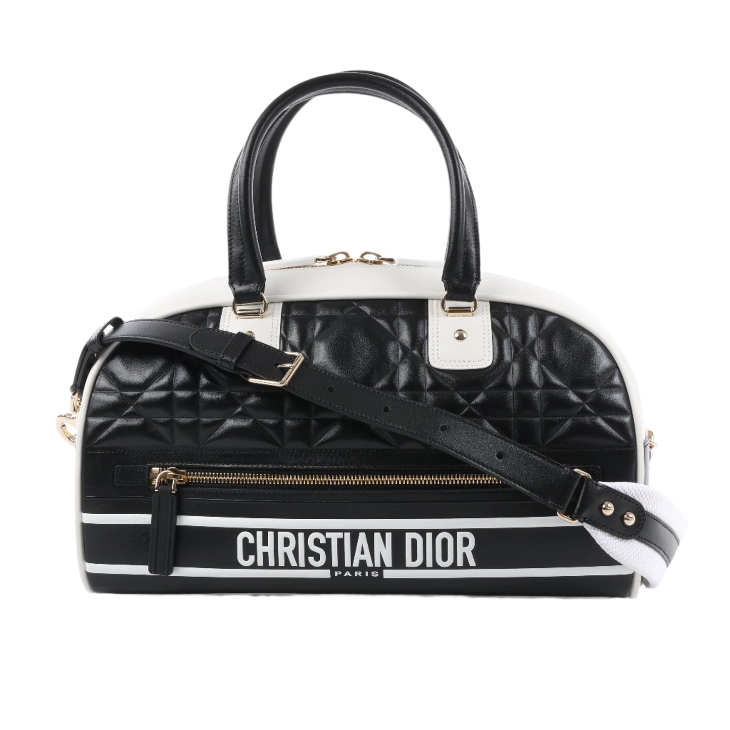 Dior Large Dior Vibe Zip Bowling Bag in Black x White