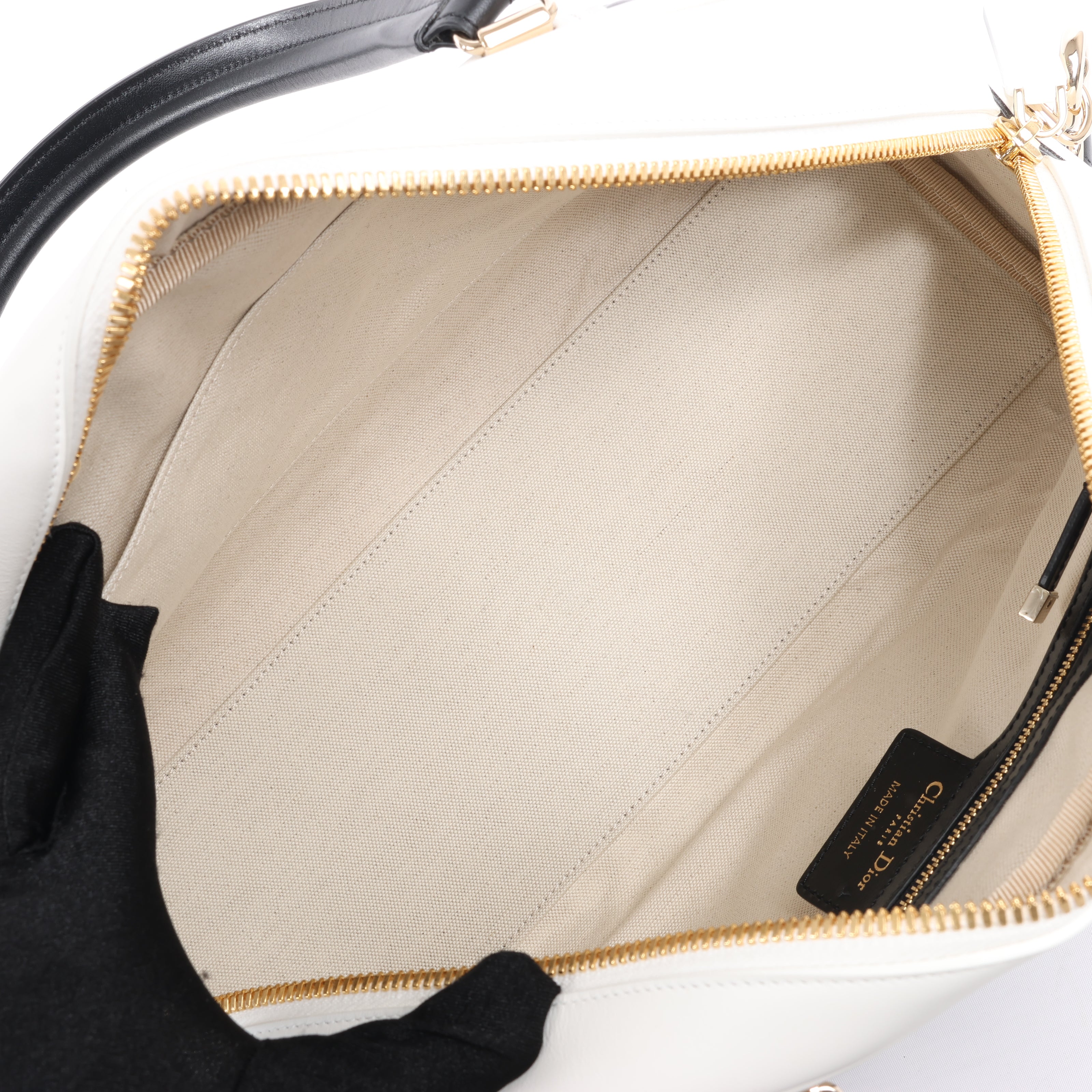 Dior Large Dior Vibe Zip Bowling Bag in Black x White