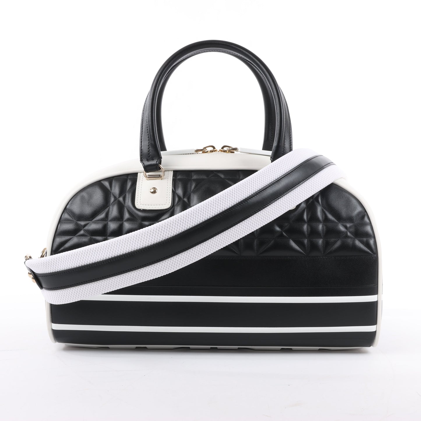 Dior Large Dior Vibe Zip Bowling Bag in Black x White