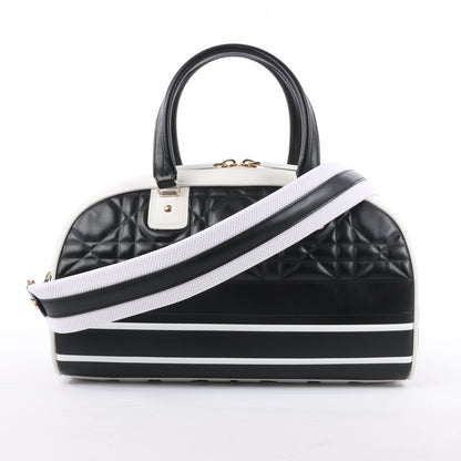 Dior Large Dior Vibe Zip Bowling Bag in Black x White