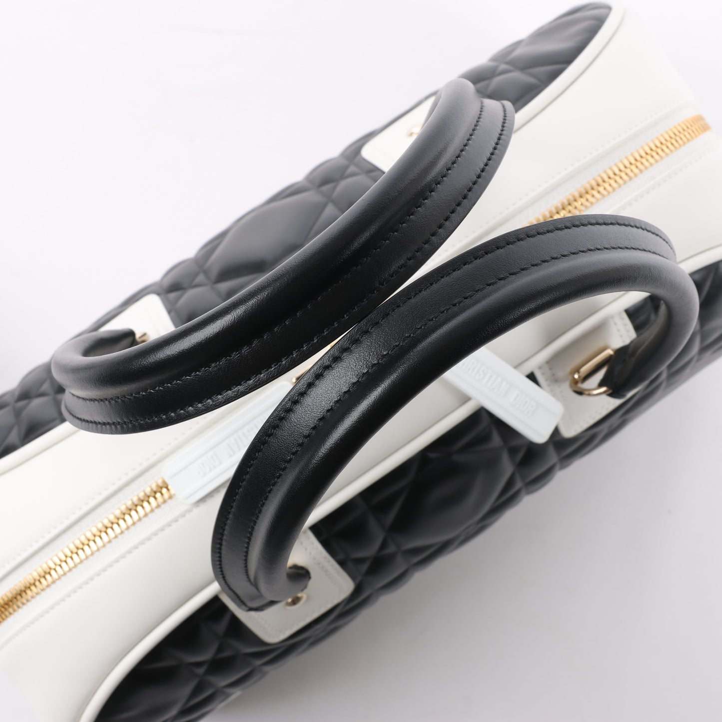 Dior Large Dior Vibe Zip Bowling Bag in Black x White