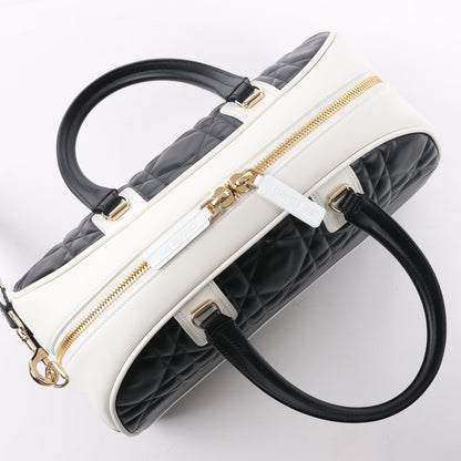 Dior Large Dior Vibe Zip Bowling Bag in Black x White