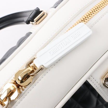 Dior Large Dior Vibe Zip Bowling Bag in Black x White