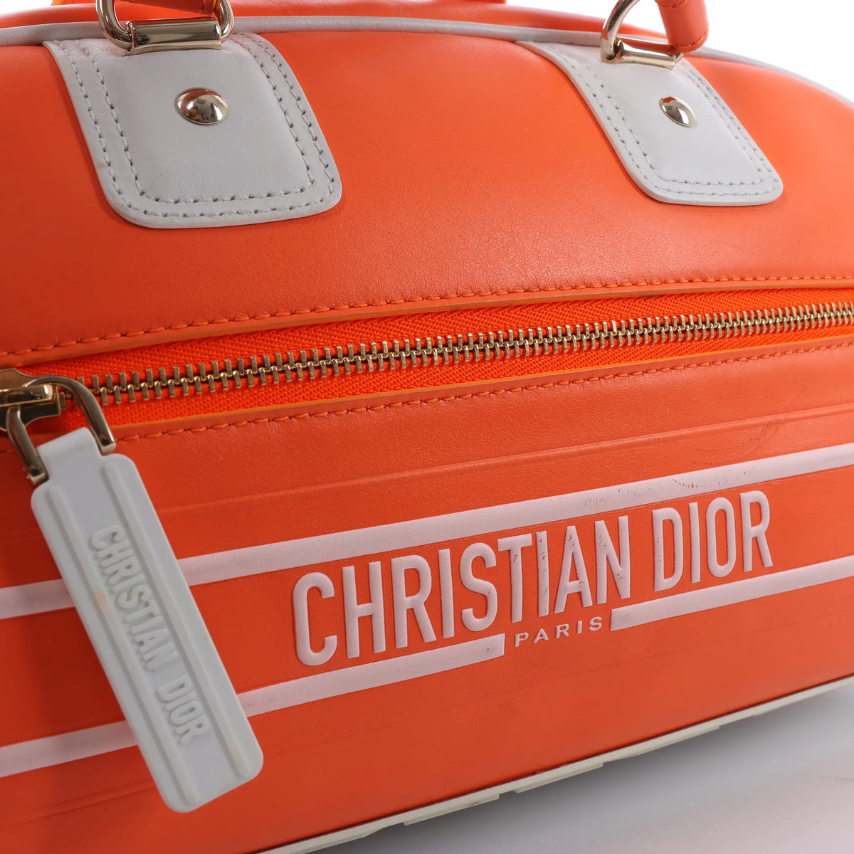 Dior Small Dior Vibe Zip Bowling Bag in Orange