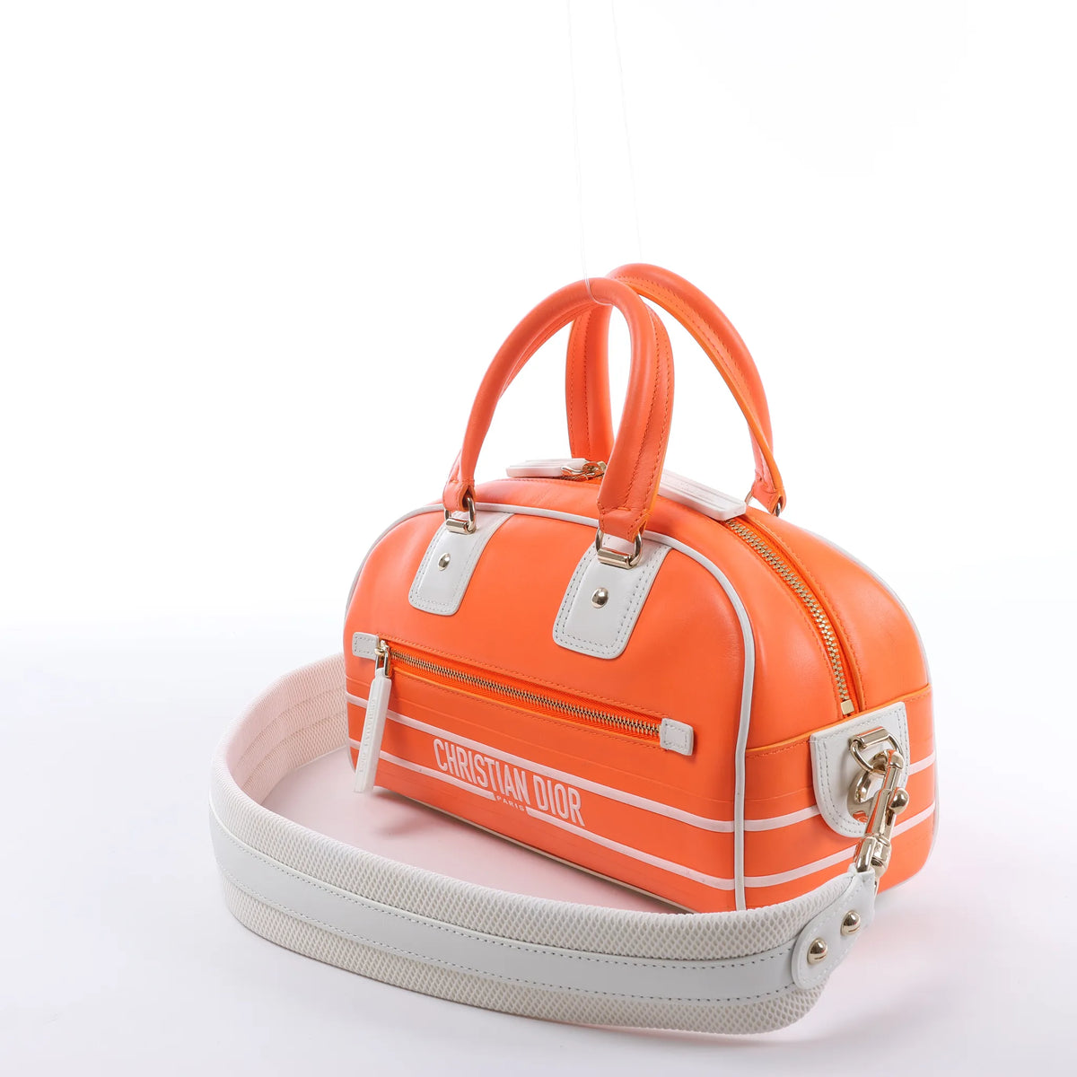 Dior Small Dior Vibe Zip Bowling Bag in Orange