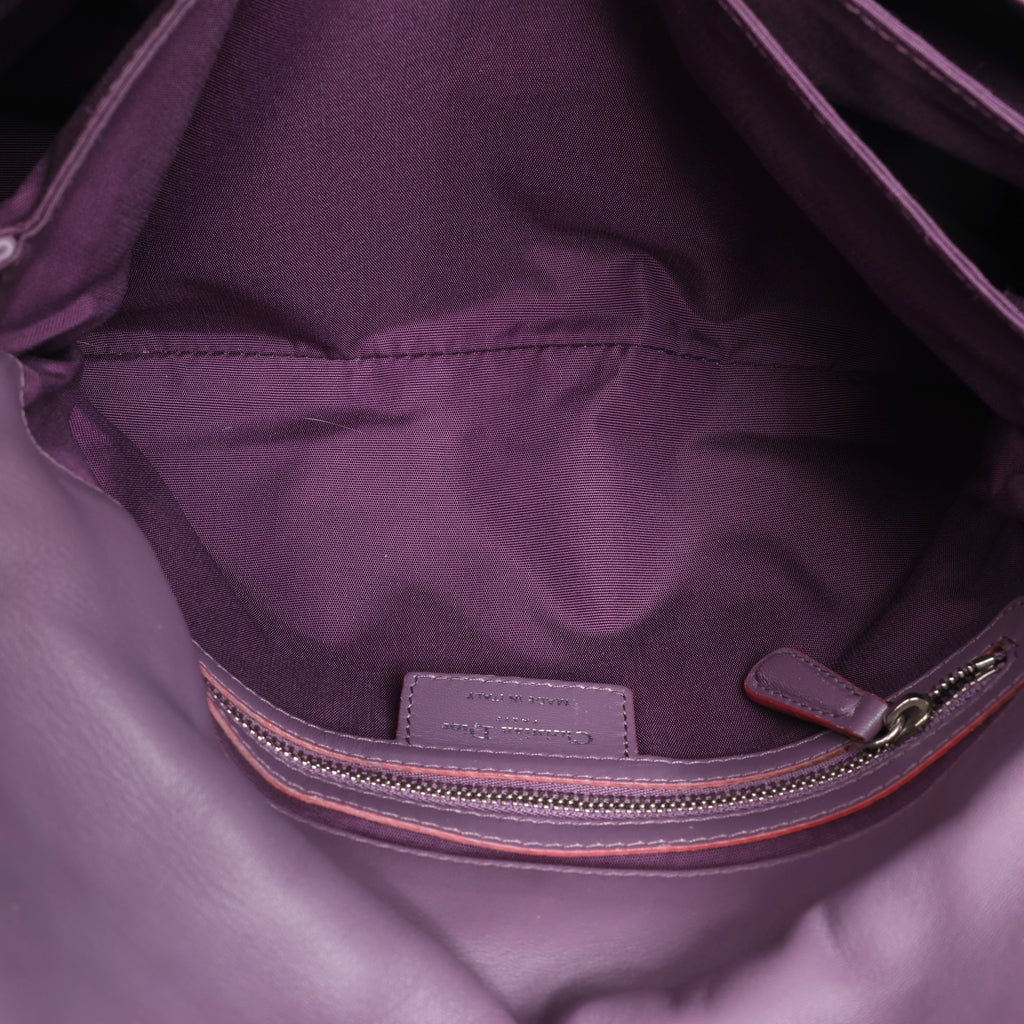 Christian Dior New Lock Cannage Leather Shoulder Bag in Purple