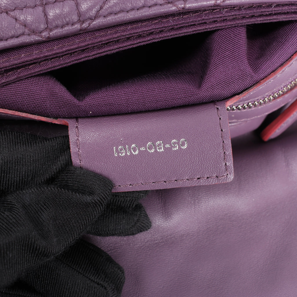 Christian Dior New Lock Cannage Leather Shoulder Bag in Purple