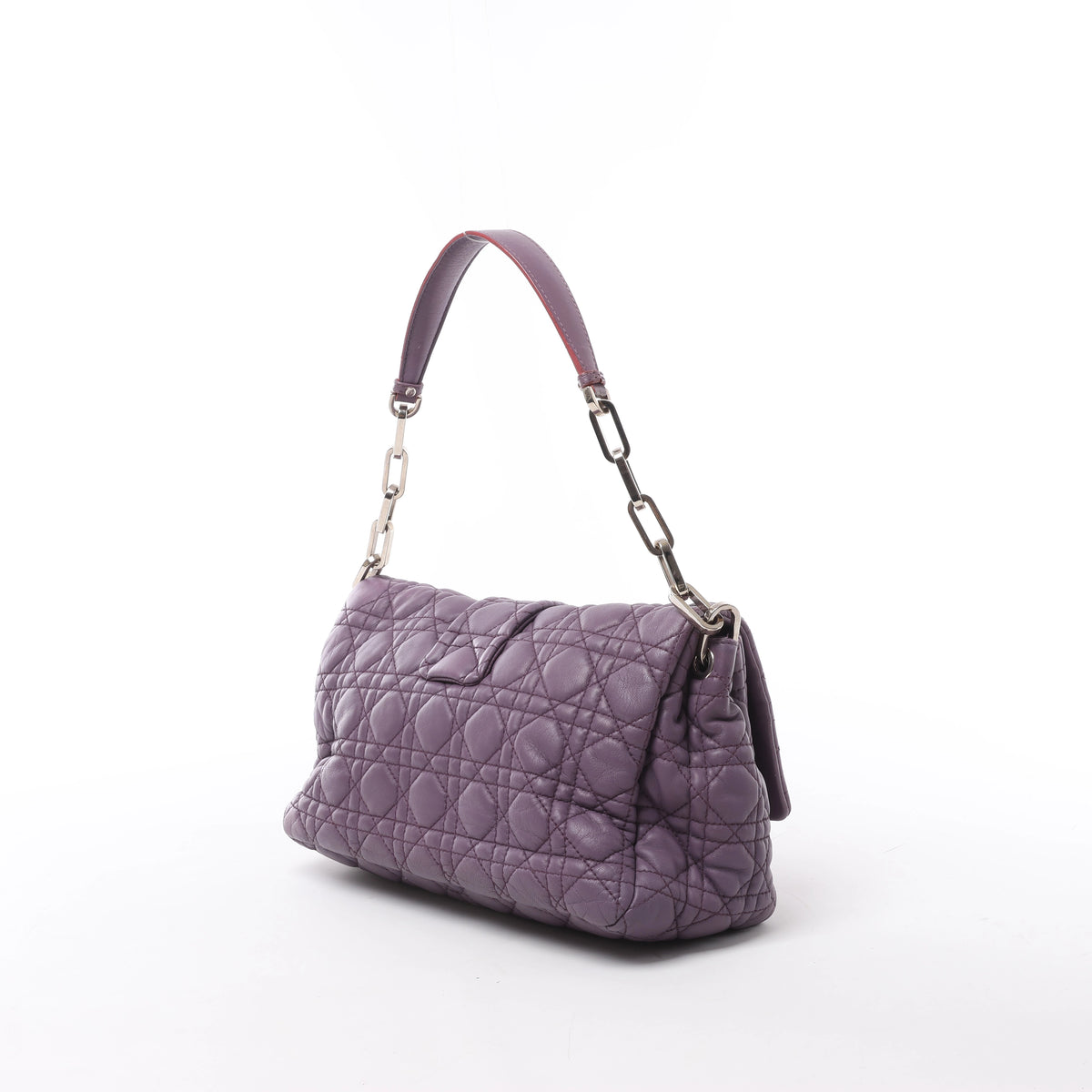 Christian Dior New Lock Cannage Leather Shoulder Bag in Purple