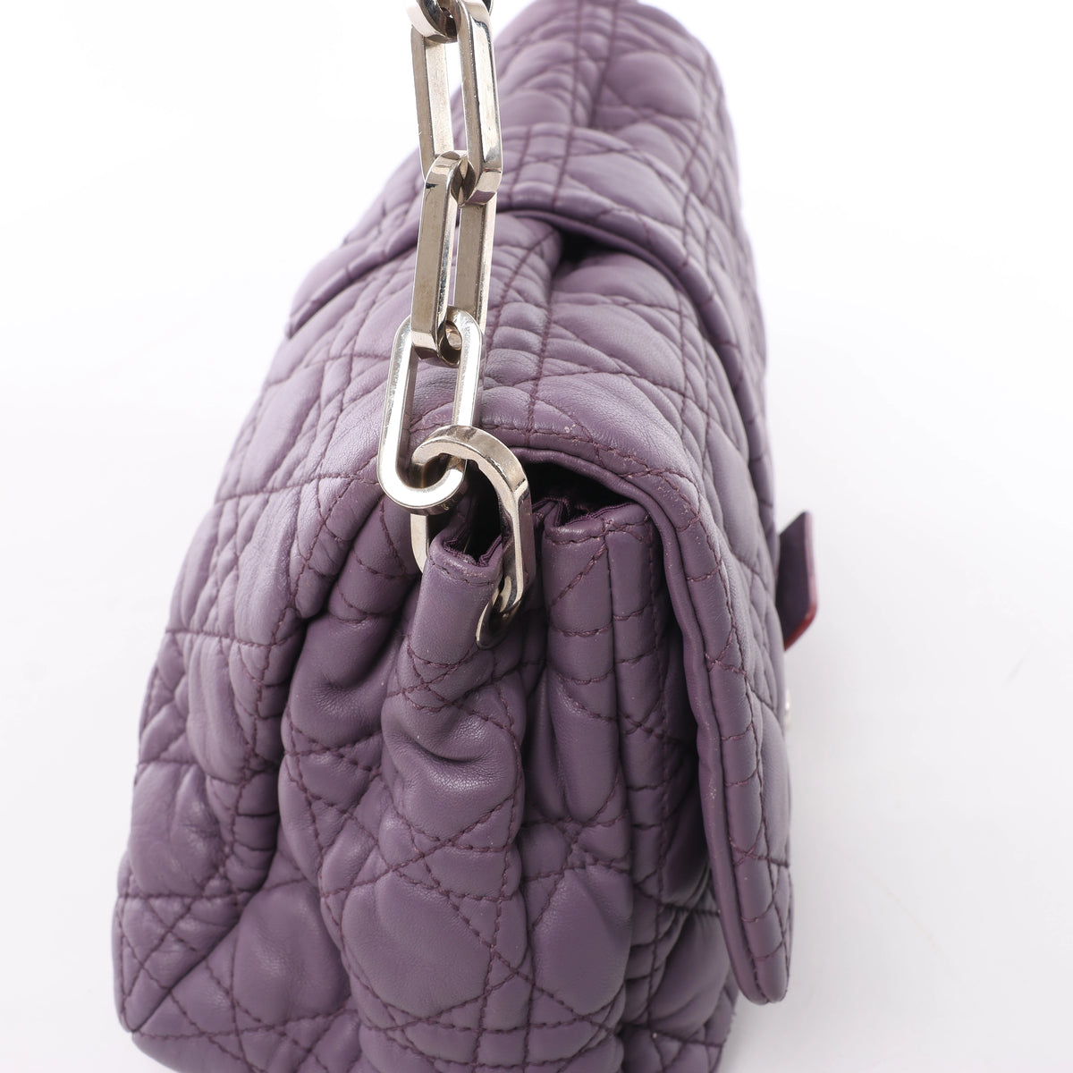 Christian Dior New Lock Cannage Leather Shoulder Bag in Purple