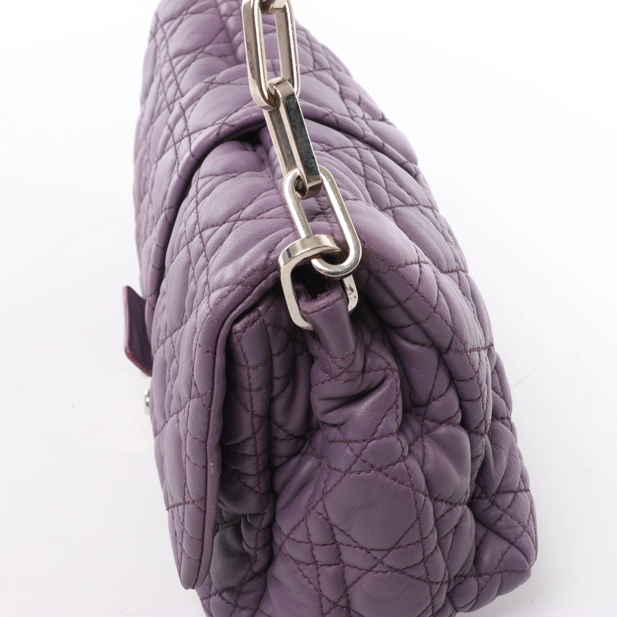 Christian Dior New Lock Cannage Leather Shoulder Bag in Purple