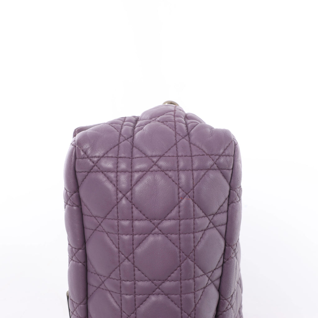 Christian Dior New Lock Cannage Leather Shoulder Bag in Purple