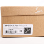 Christian Louboutin ERSEY VAMP 150 Satin Heels in White Jwall Graphic, Size 36 EU