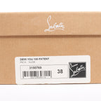 Christian Louboutin Demi You 100 Patent Leather Heels in Beige, Size 38 EU