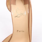 Christian Louboutin Demi You 100 Patent Leather Heels in Beige, Size 38 EU