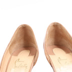 Christian Louboutin Demi You 100 Patent Leather Heels in Beige, Size 38 EU