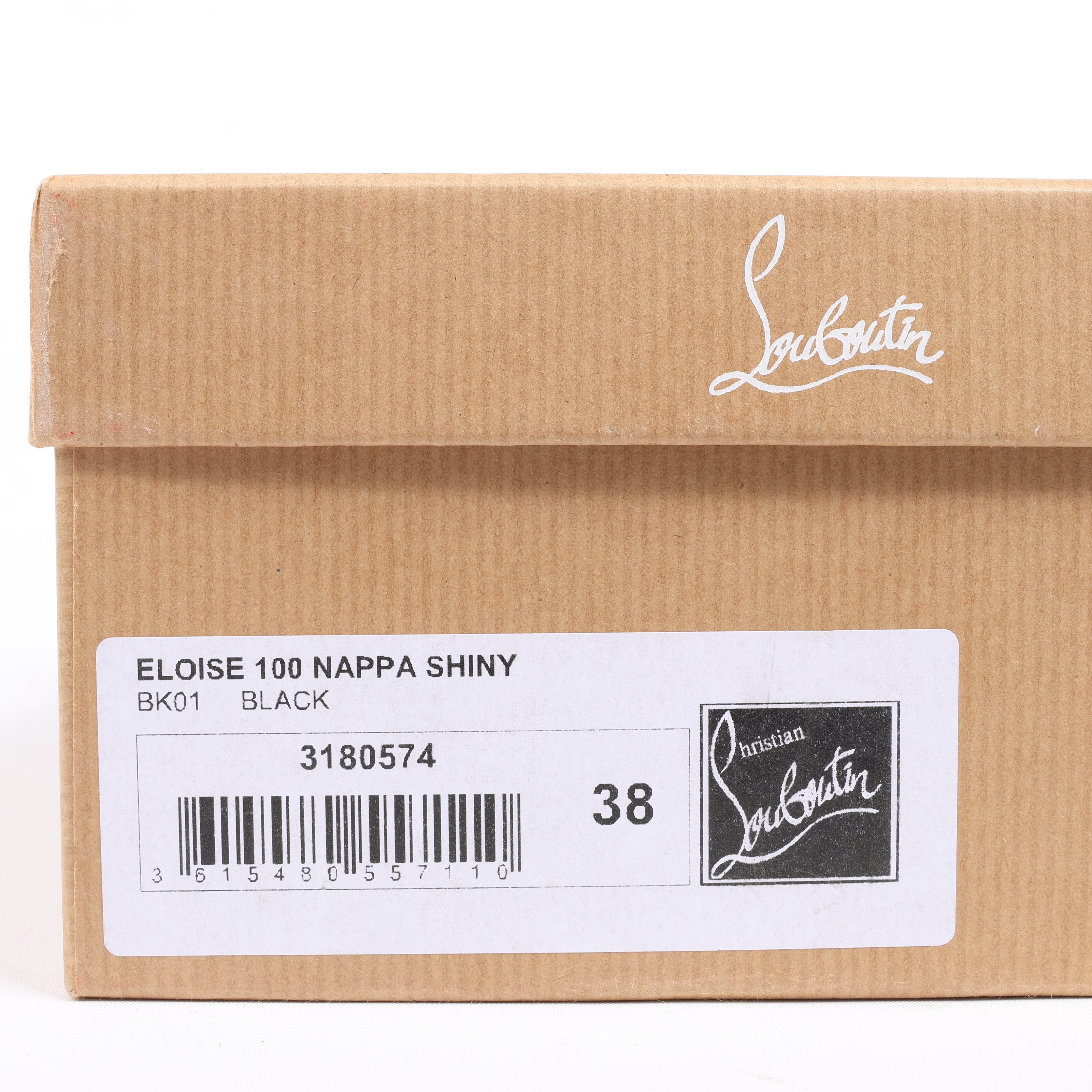Christian Louboutin Eloise 100 Napa Shiny Heels in Black, Size 38 EU