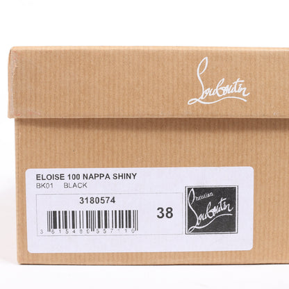 Christian Louboutin Eloise 100 Napa Shiny Heels in Black, Size 38 EU