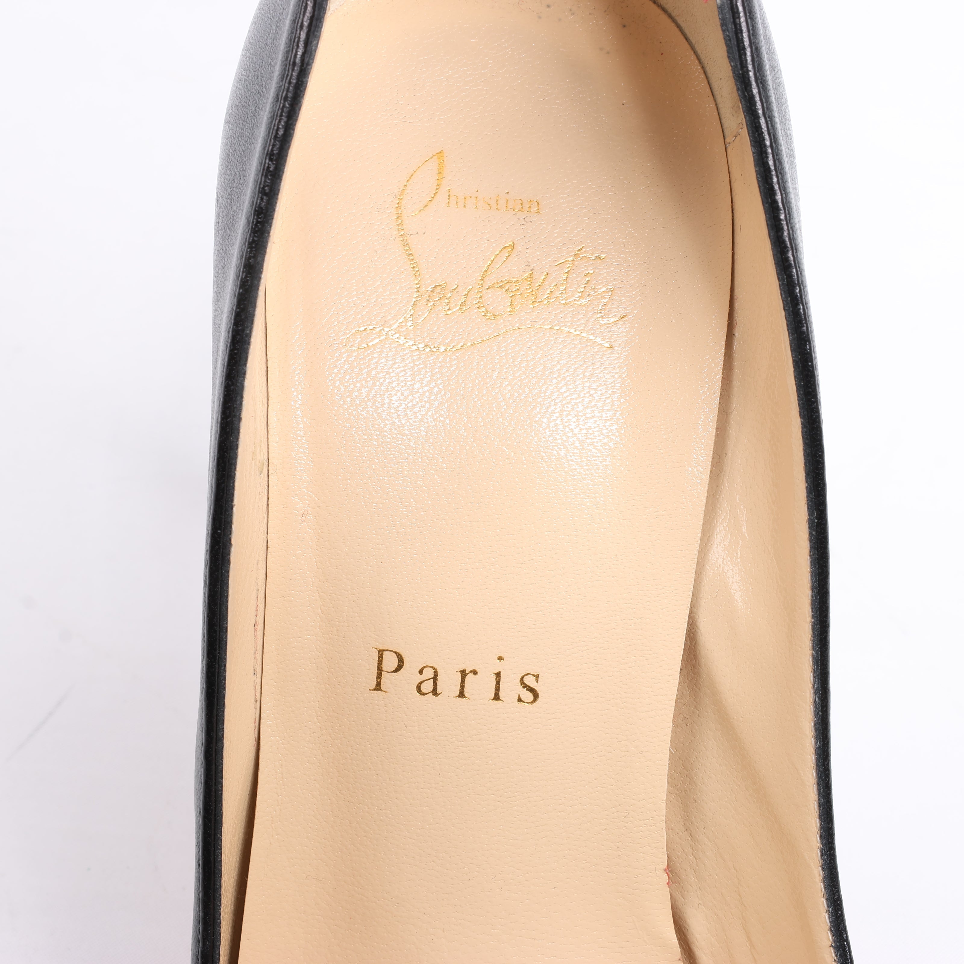 Christian Louboutin Eloise 100 Napa Shiny Heels in Black, Size 38 EU