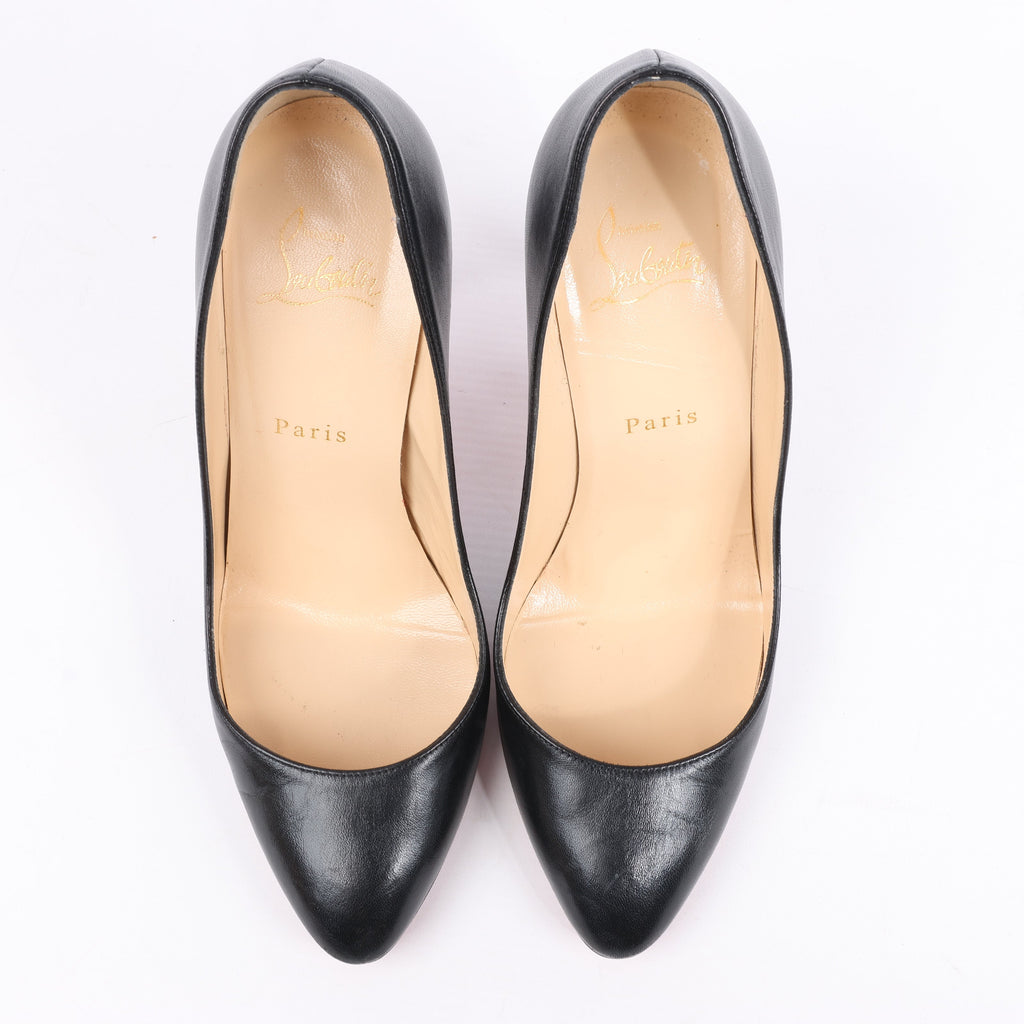 Christian Louboutin Eloise 100 Napa Shiny Heels in Black, Size 38 EU