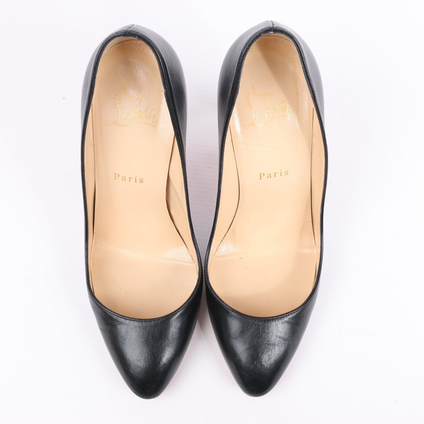 Christian Louboutin Eloise 100 Napa Shiny Heels in Black, Size 38 EU