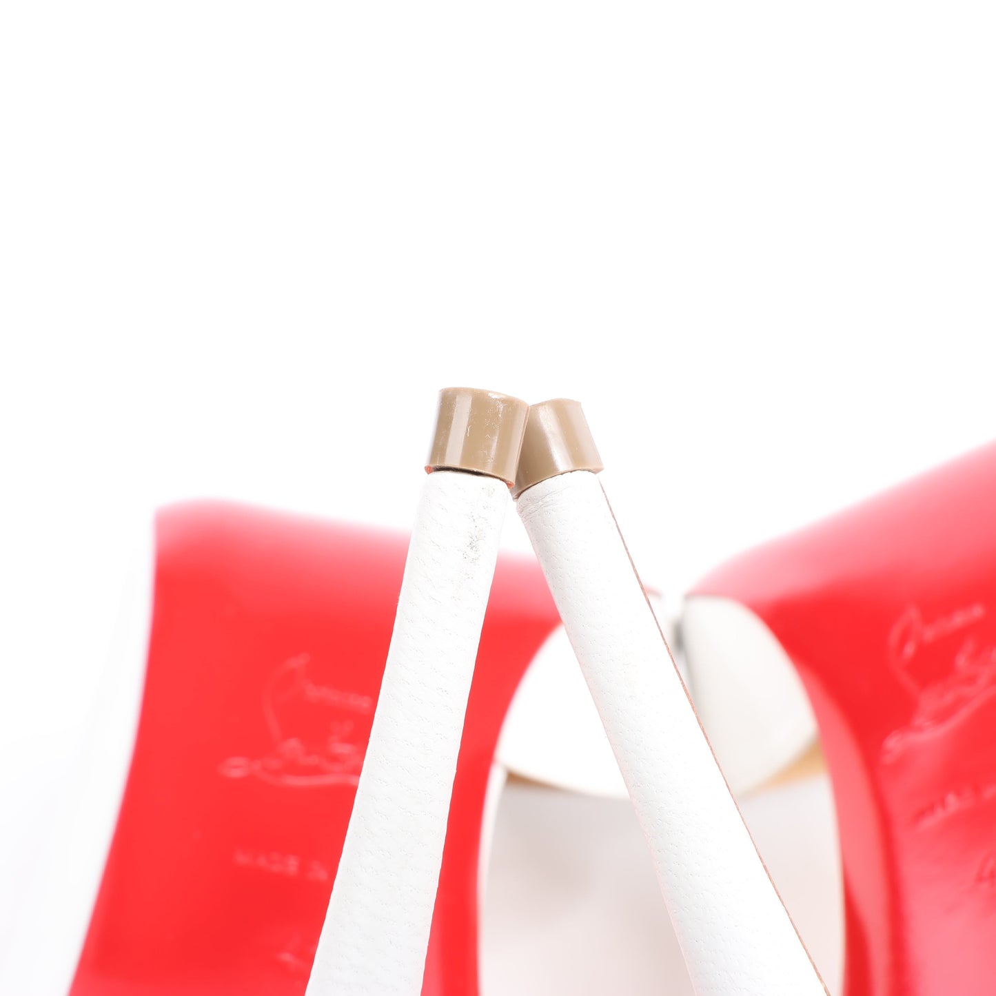 Christian Louboutin Iriza 85 Lederabsätze in Bianco, Größe 41 EU