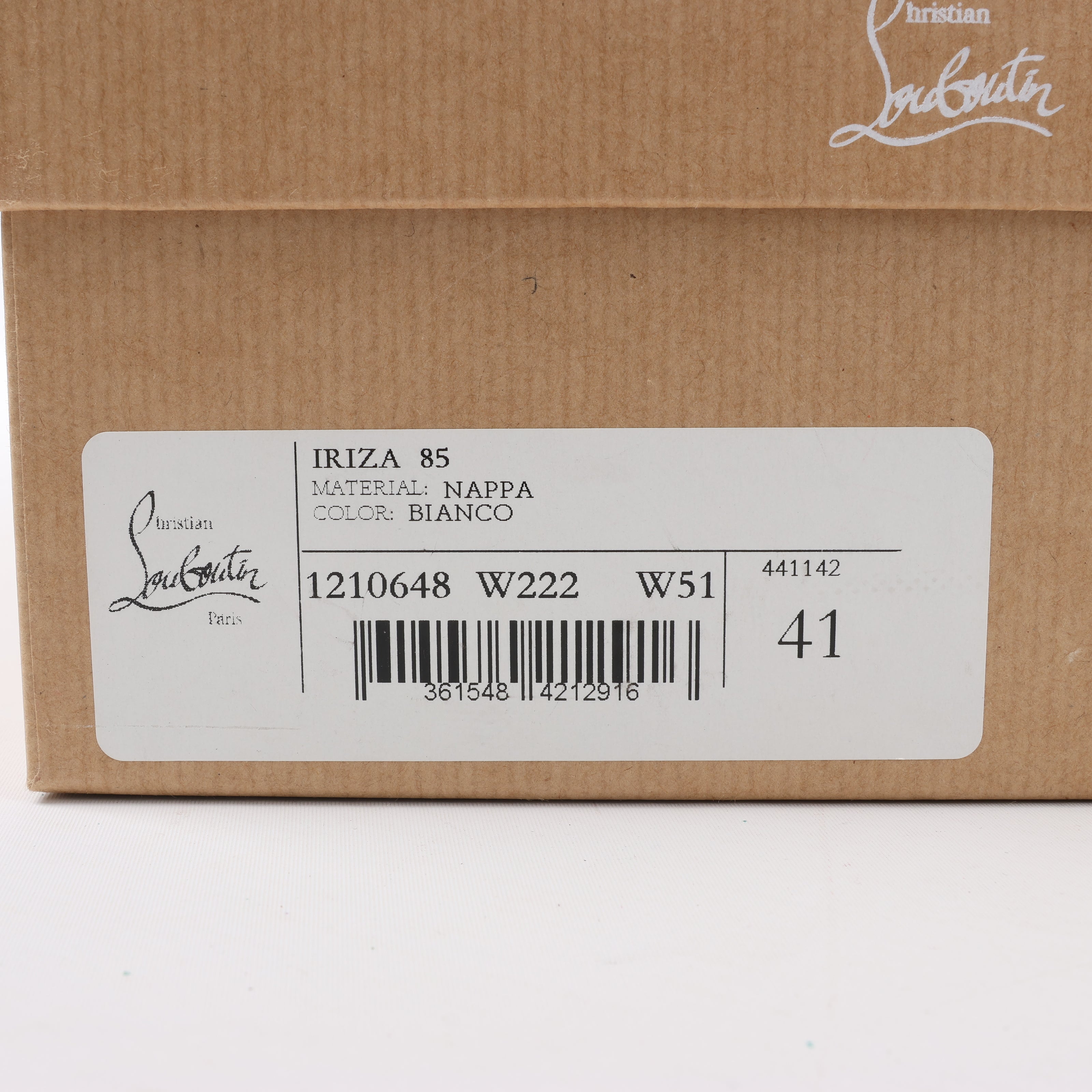 Christian Louboutin Iriza 85 Leather Heels in Bianco, Size 41 EU