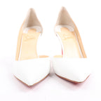 Christian Louboutin Iriza 85 Leather Heels in Bianco, Size 41 EU