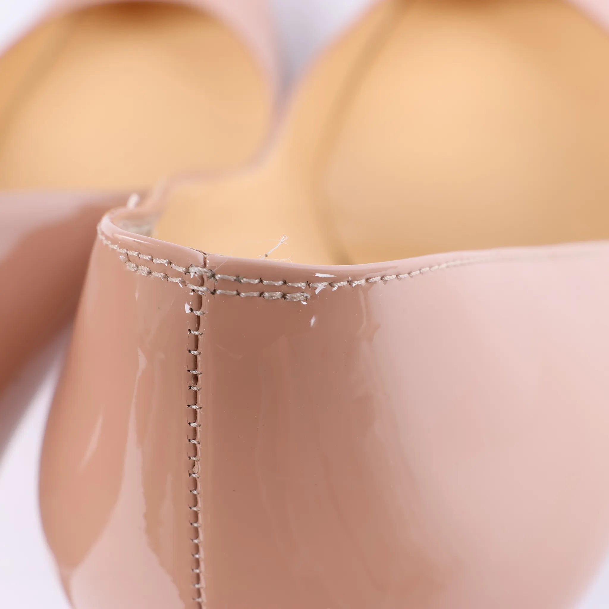 Christian Louboutin Kate 120 Patent Leather Heels in Beige, Size EU 41