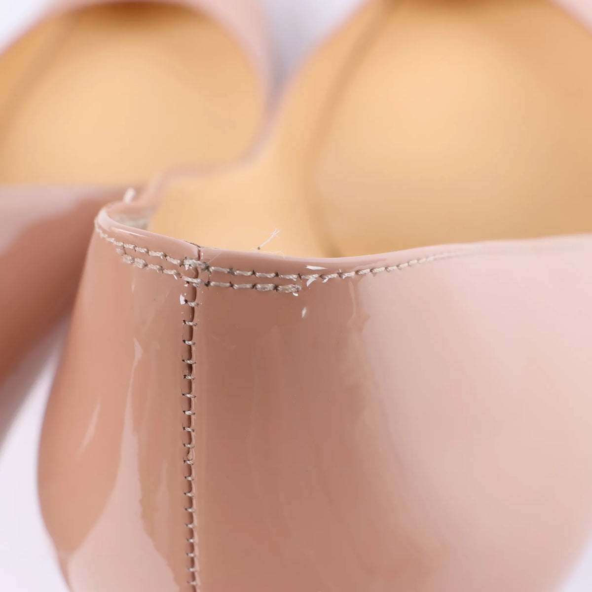Christian Louboutin Kate 120 Patent Leather Heels in Beige, Size EU 41
