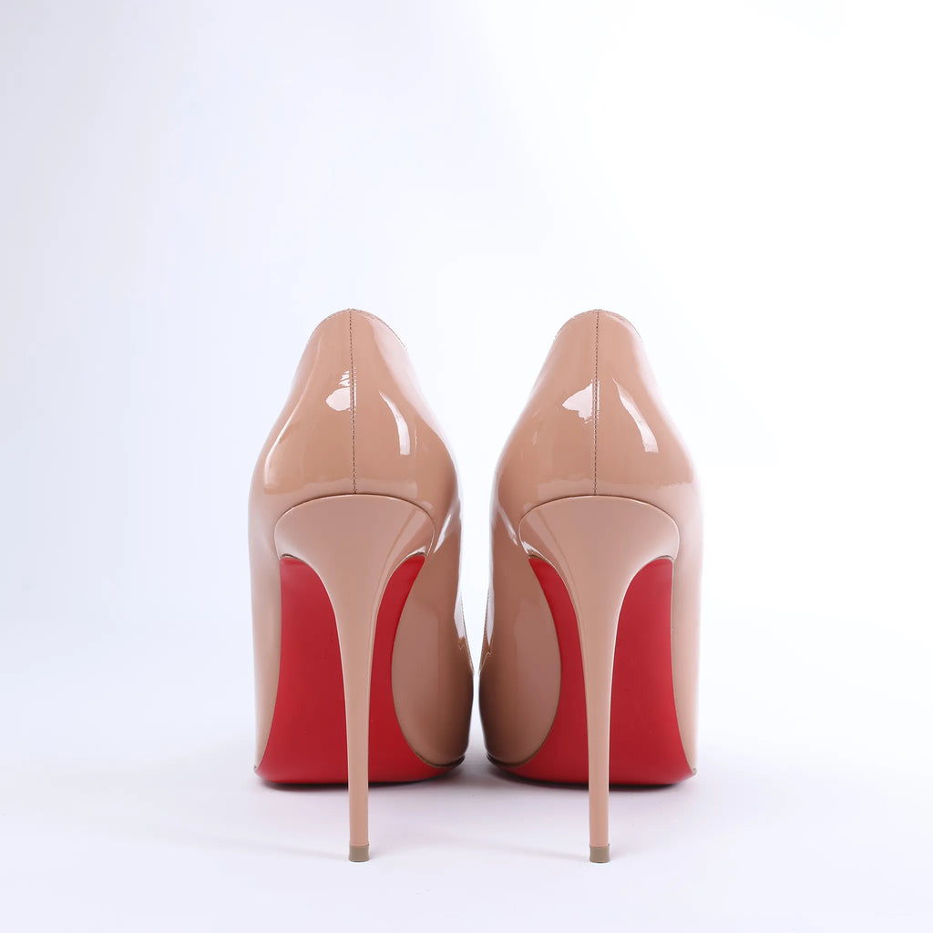 Christian Louboutin Kate 120 Patent Leather Heels in Beige, Size EU 41