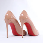 Christian Louboutin Kate 120 Patent Leather Heels in Beige, Size EU 41