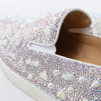 Christian Louboutin Aurora Studs Get Swarovski Slip-on in White, Size 44.5 EU