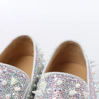 Christian Louboutin Aurora Studs Get Swarovski Slip-on in White, Size 44.5 EU