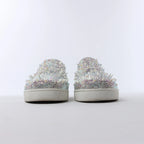 Christian Louboutin Aurora Studs Get Swarovski Slip-on in White, Size 44.5 EU
