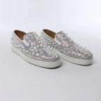 Christian Louboutin Aurora Studs Get Swarovski Slip-on in White, Size 44.5 EU