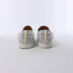 Christian Louboutin Aurora Studs Get Swarovski Slip-on in White, Size 44.5 EU