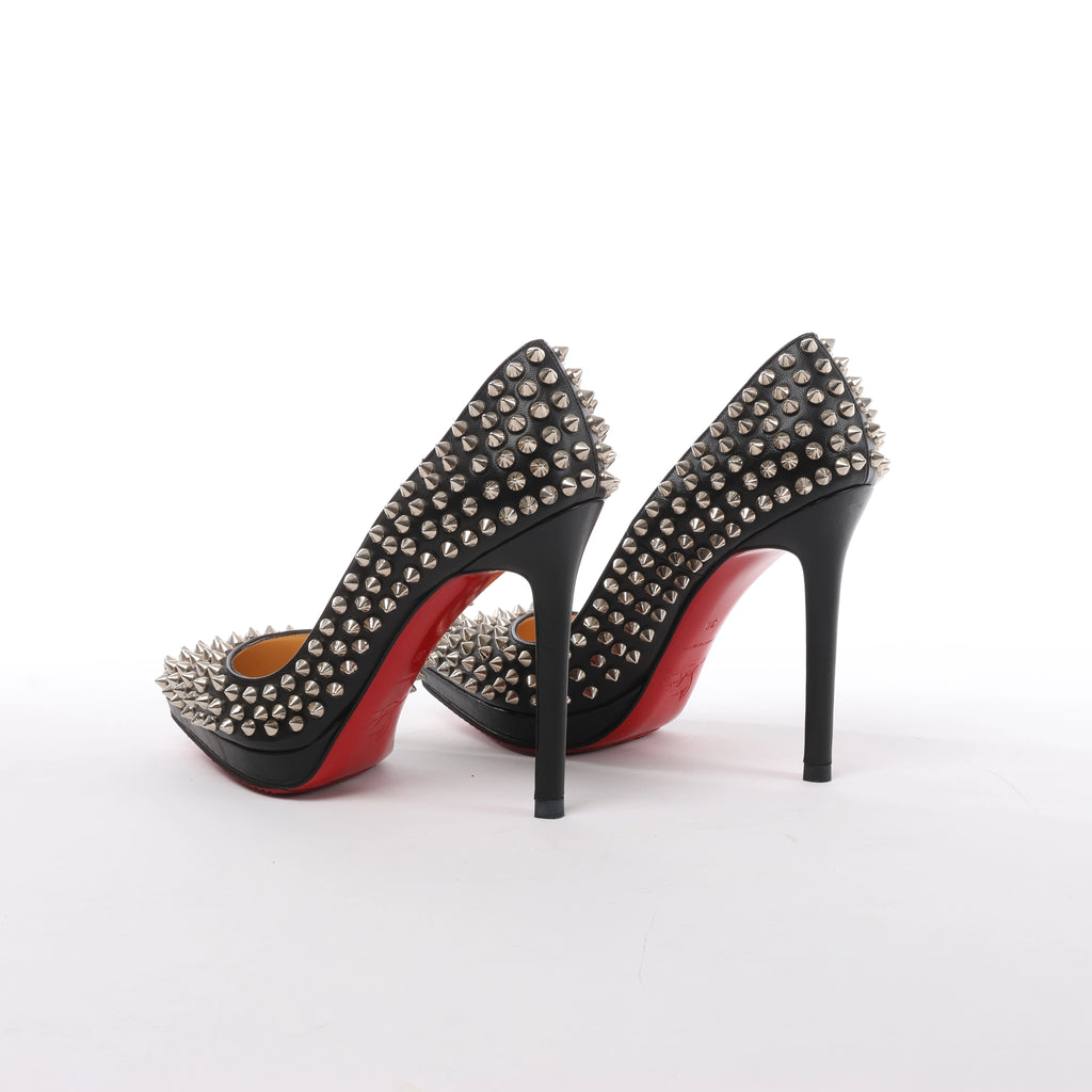 Christian Louboutin Pigalle Spike Studs Leather Pumps in Black, Size EU 36