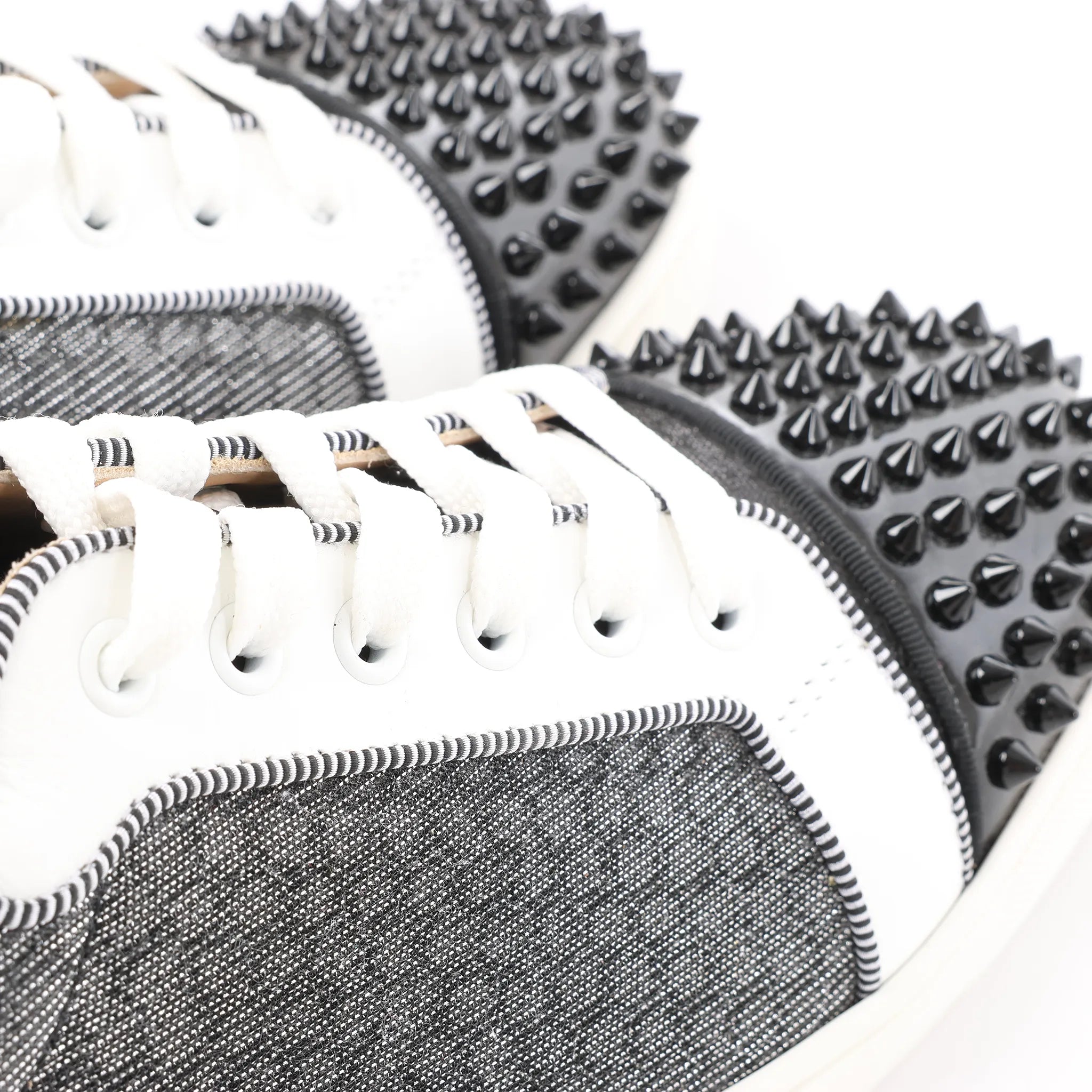 Christian Louboutin Seavaste 2 Orlato Spiked Leather Casual Sneakers in Gray, Size 41 EU