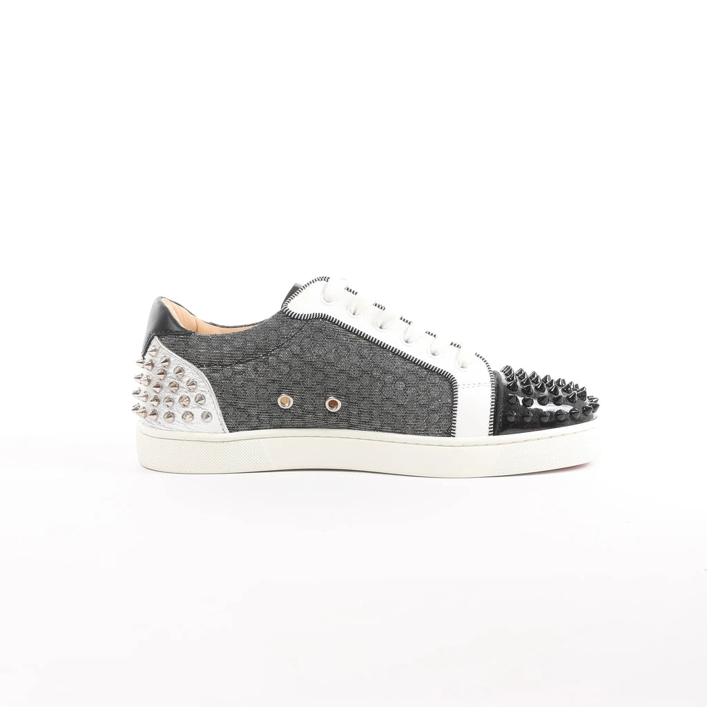 Christian Louboutin Seavaste 2 Orlato Spiked Leather Casual Sneakers in Gray, Size 41 EU