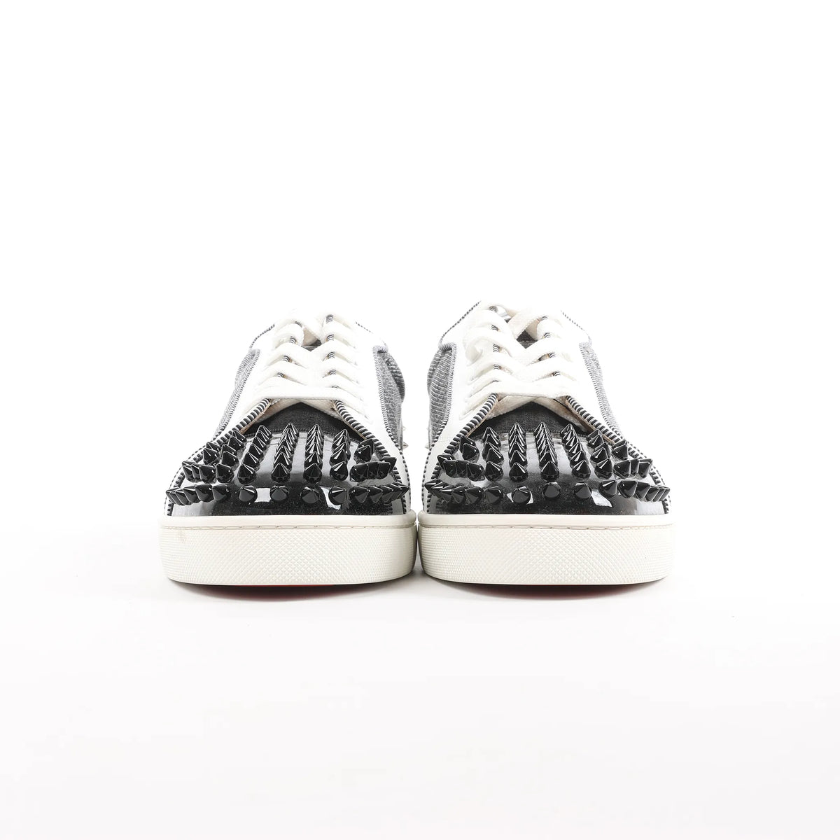 Christian Louboutin Seavaste 2 Orlato Spiked Leather Casual Sneakers in Gray, Size 41 EU