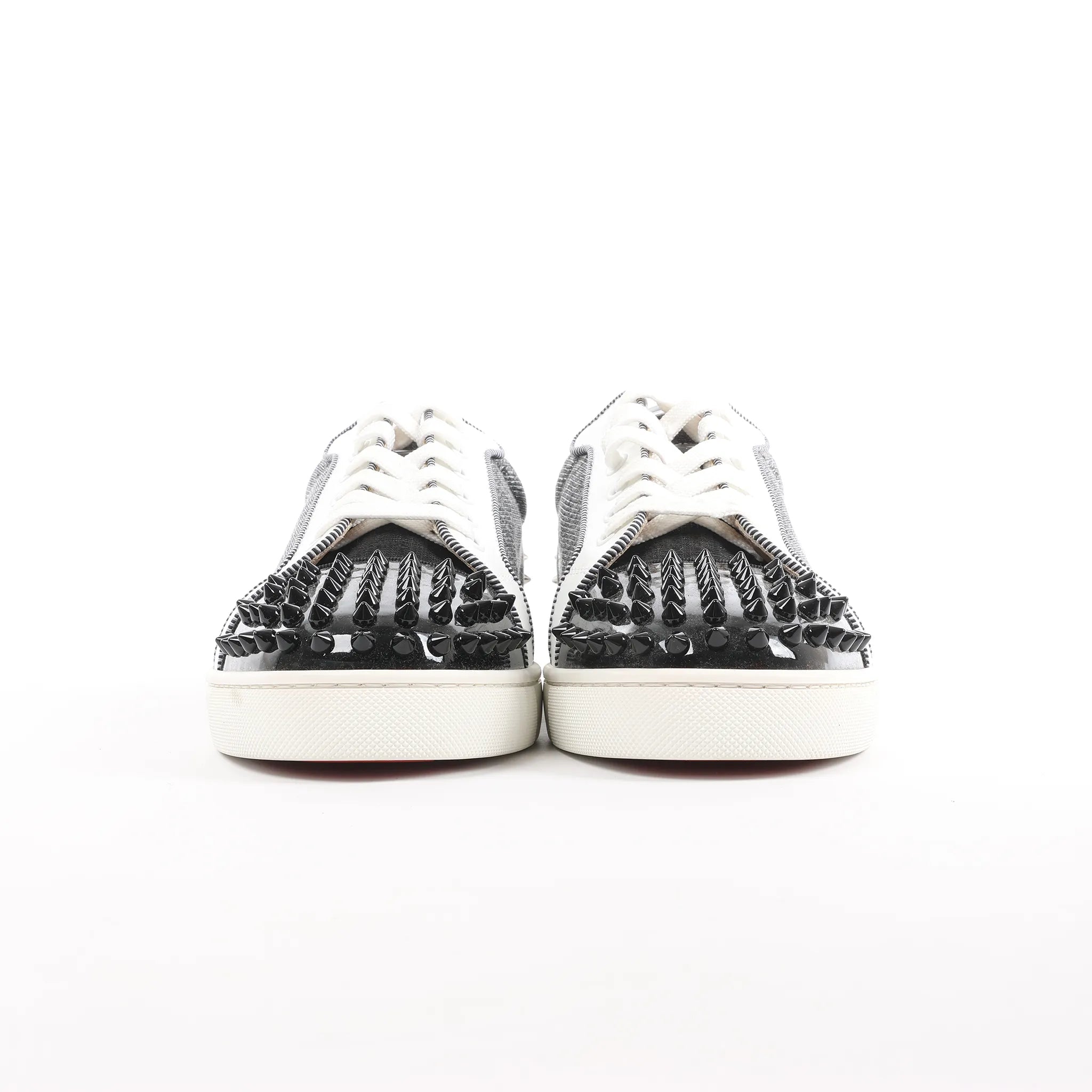Christian Louboutin Seavaste 2 Orlato Spiked Leather Casual Sneakers in Gray, Size 41 EU