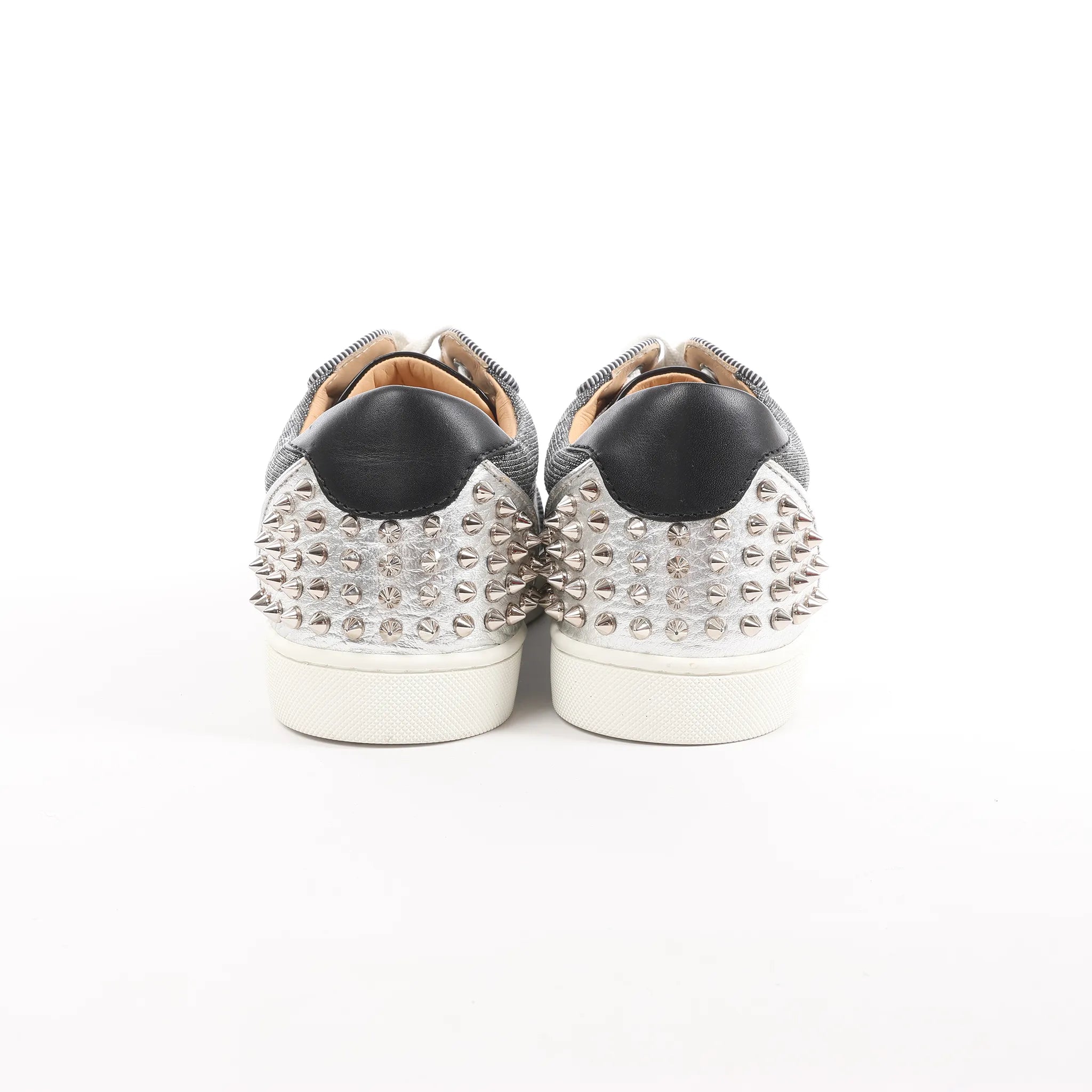 Christian Louboutin Seavaste 2 Orlato Spiked Leather Casual Sneakers in Gray, Size 41 EU