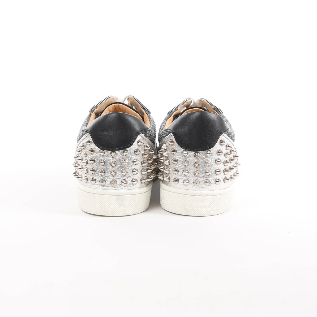 Christian Louboutin Seavaste 2 Orlato Spiked Leather Casual Sneakers in Gray, Size 41 EU